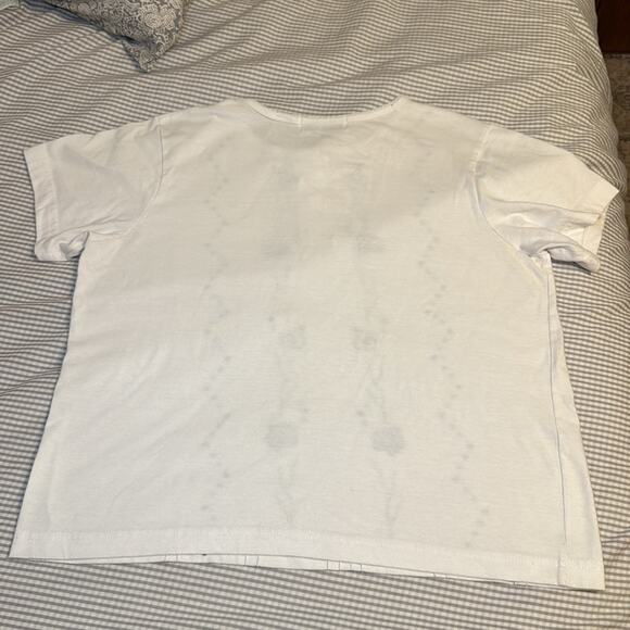 West Palm white blue shell embroidered women’s p large short sleeve tshirt top - Picture 4 of 4